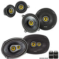 Kicker CS Series 6x9  3-Way 5.25  2-Way 3.5  2-Way Car Speakers Bundle, Black