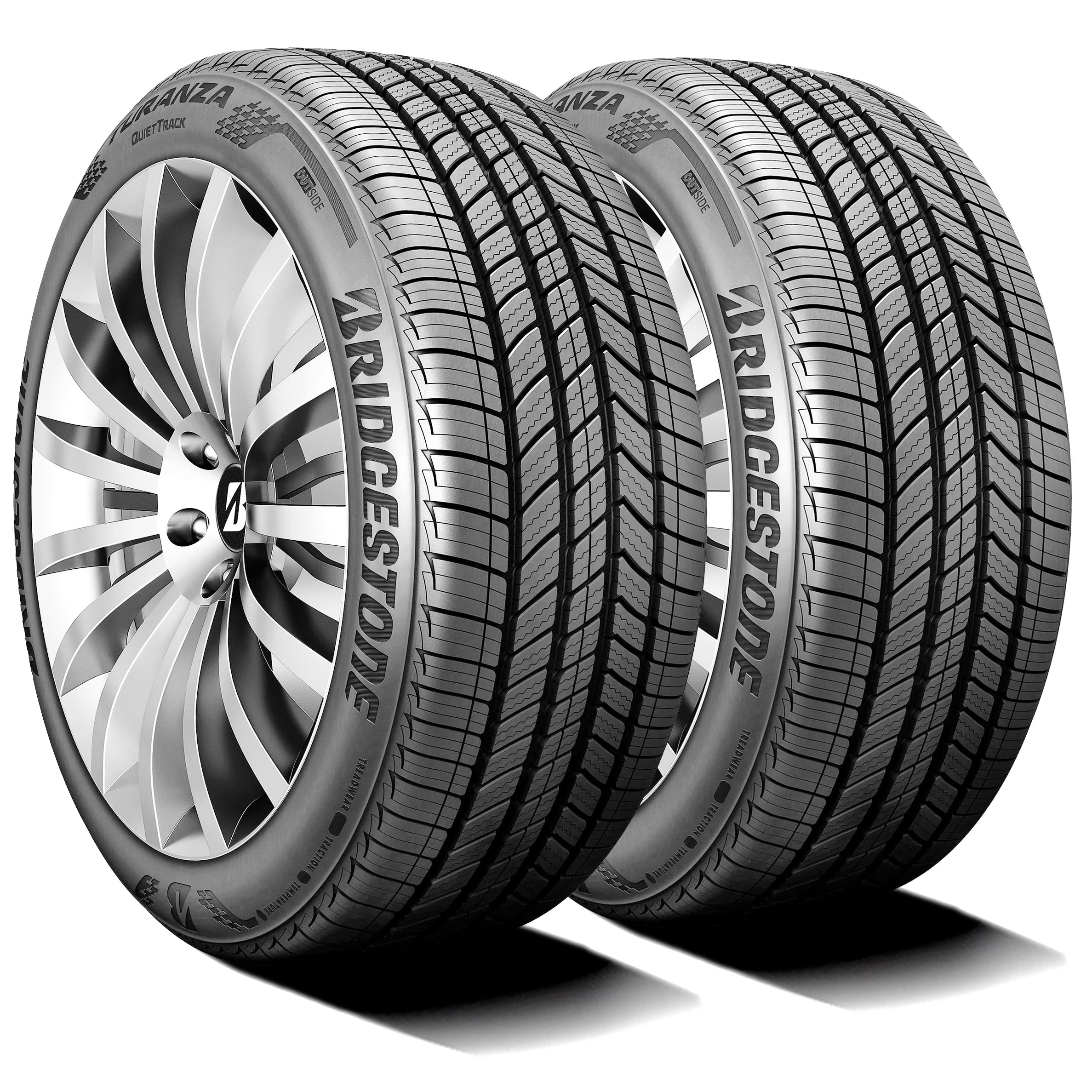 Pair of 2 (TWO) Bridgestone Turanza Quiettrack 235/45R18 94V A/S All Season Tires Fits: 2010-12 Nissan Altima SR, 2013-14 Honda Accord Sport