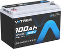 VATRER POWER 12V 100AH Low Temp Cutoff LiFePO4 Deep Cycle Battery with 1280W, Built-in 100A BMS, 5000+ Cycles Rechargeable Lithium Battery, Perfect for RV/Camper, Marine, Solar.