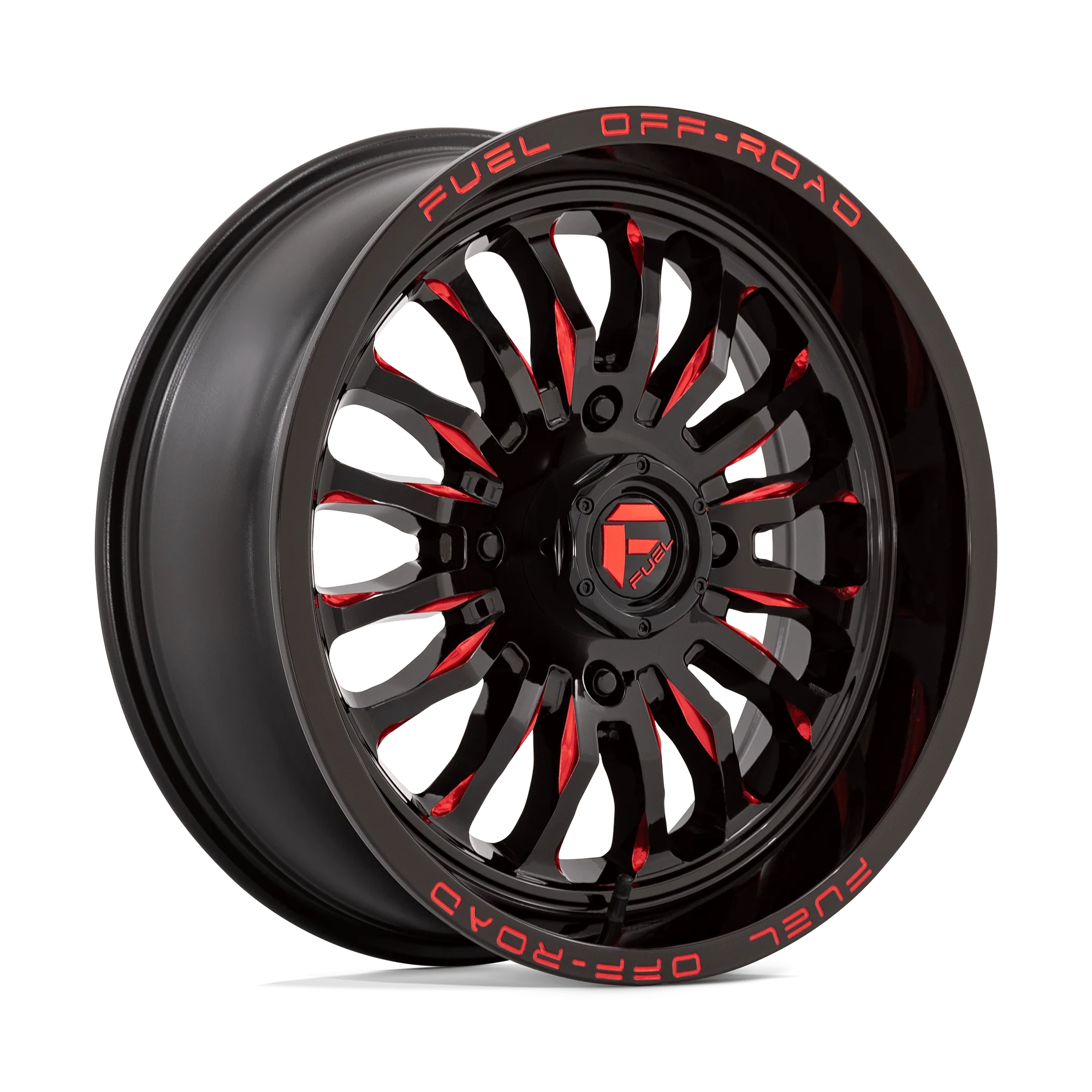 Fuel UTV Cast Aluminum Rim D822 18X7 4X156 G-BLK MILL-RED 13MM, D8221870A544
