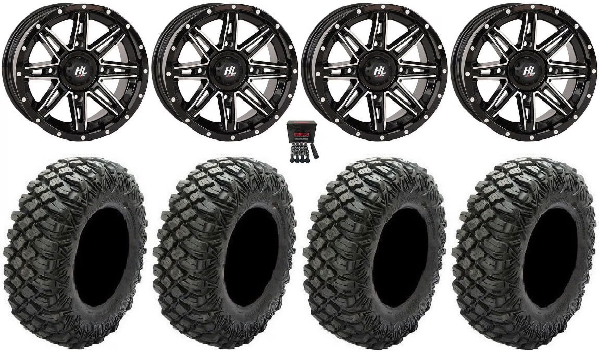 High Lifter HL22 14  Wheels Machined 30  Crawler XG Tires Can-Am Maverick X3 / Honda Pioneer 1000 / Talon