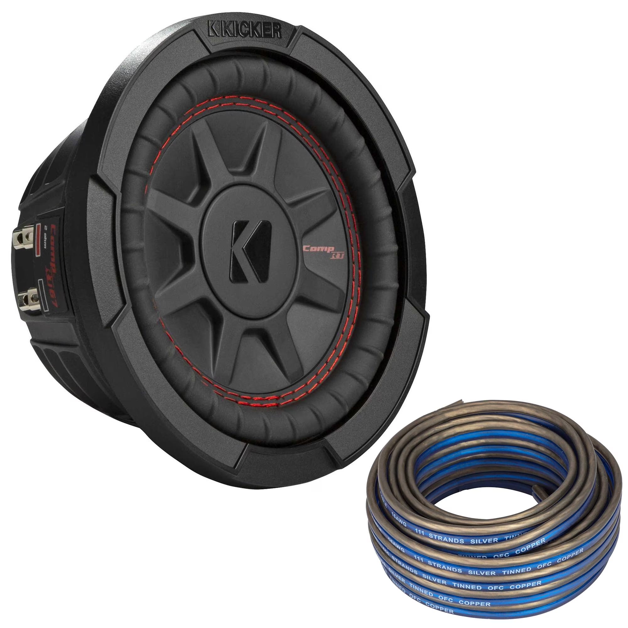 Kicker 48CWRT674 CompRT 6.75  Subwoofer, DVC, 4-ohm - Includes Speaker Wire