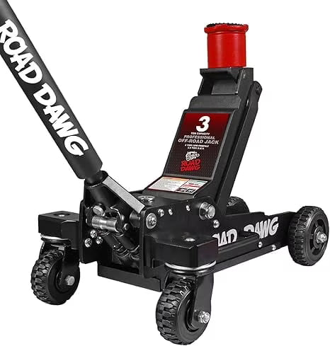 ROAD DAWG 3 Ton Big Wheel Off-Road Jack, Professional Aluminum and Steel Racing Floor Jack with Dual Pistons Quick Lift Pump, Lift for Trucks, SUVs, ATVs Off road Vehicles,6000lb Capacity