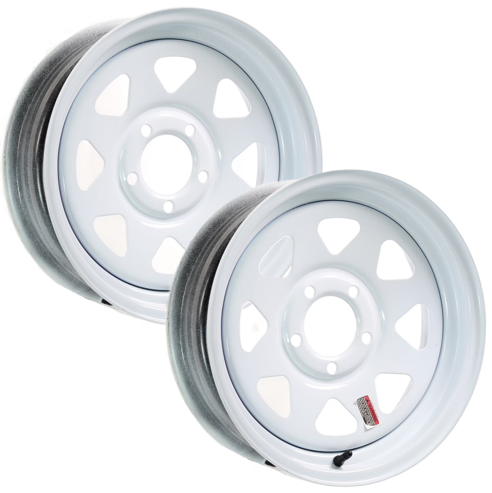 eCustomrim 2-Pack Trailer Rims Wheels 13  13X4.5 5 Lug Hole Bolt White Spoke Design