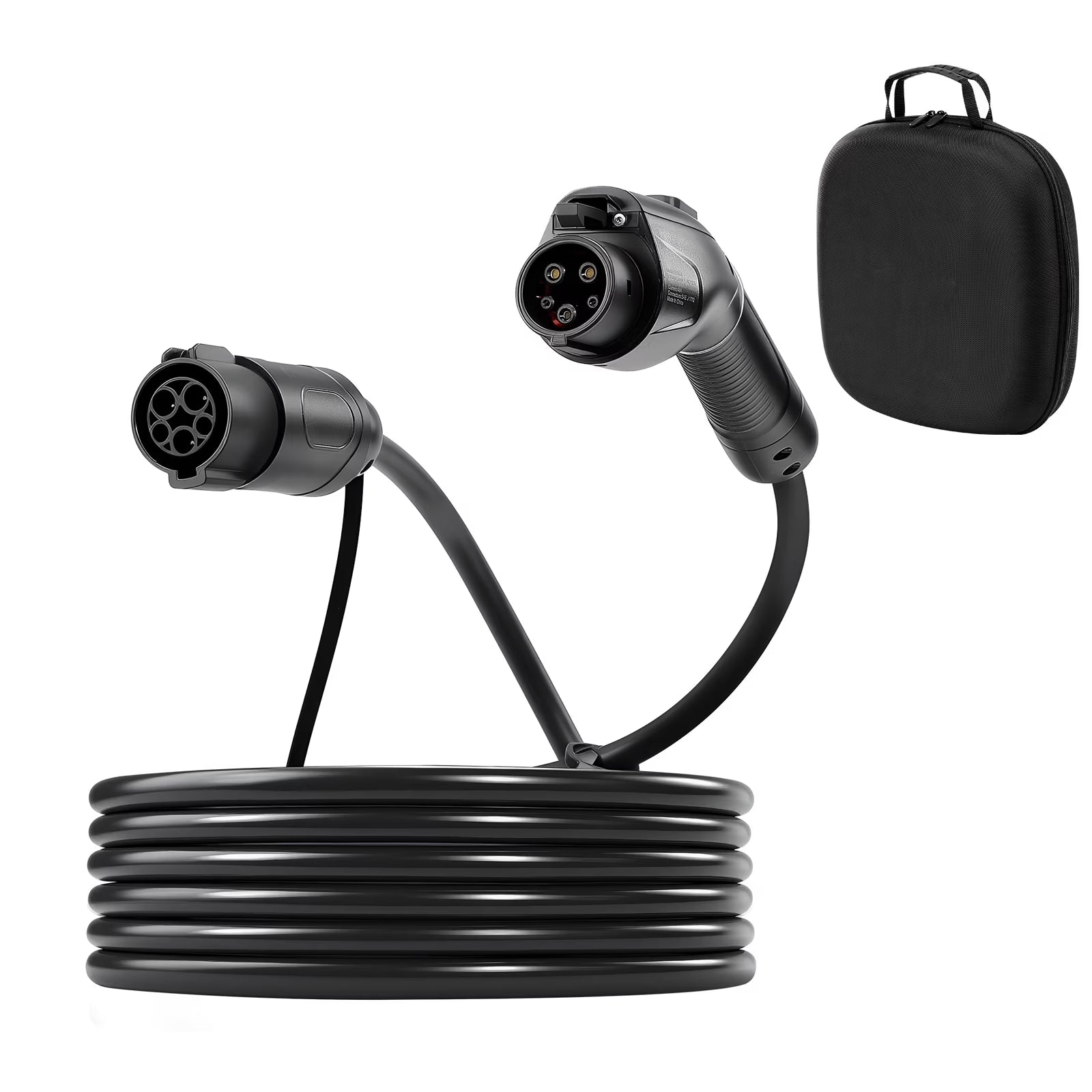 KFFKFF EV Charger Extension Cable, 32Amp 21 ft J1772 Cord Compatible with 120V-240V SAE J1772 Electric Vehicle Chargers, Level 1/Level 2 IP66 Durable Charging Cable with Portable Carrying Bag