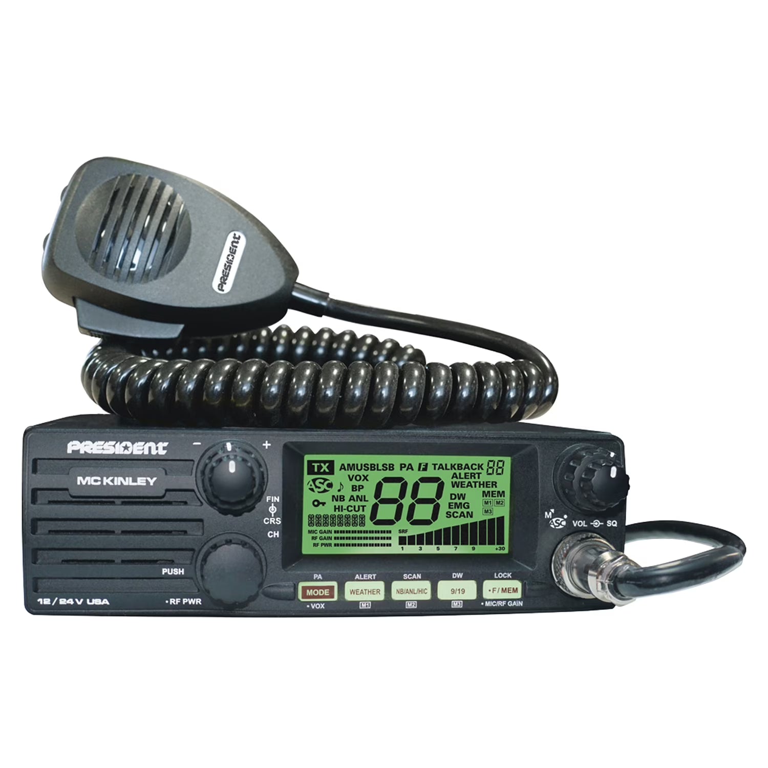 Group President Electronics 40-Channel Multifunction LCD Display CB Radio, Black, TXUS600