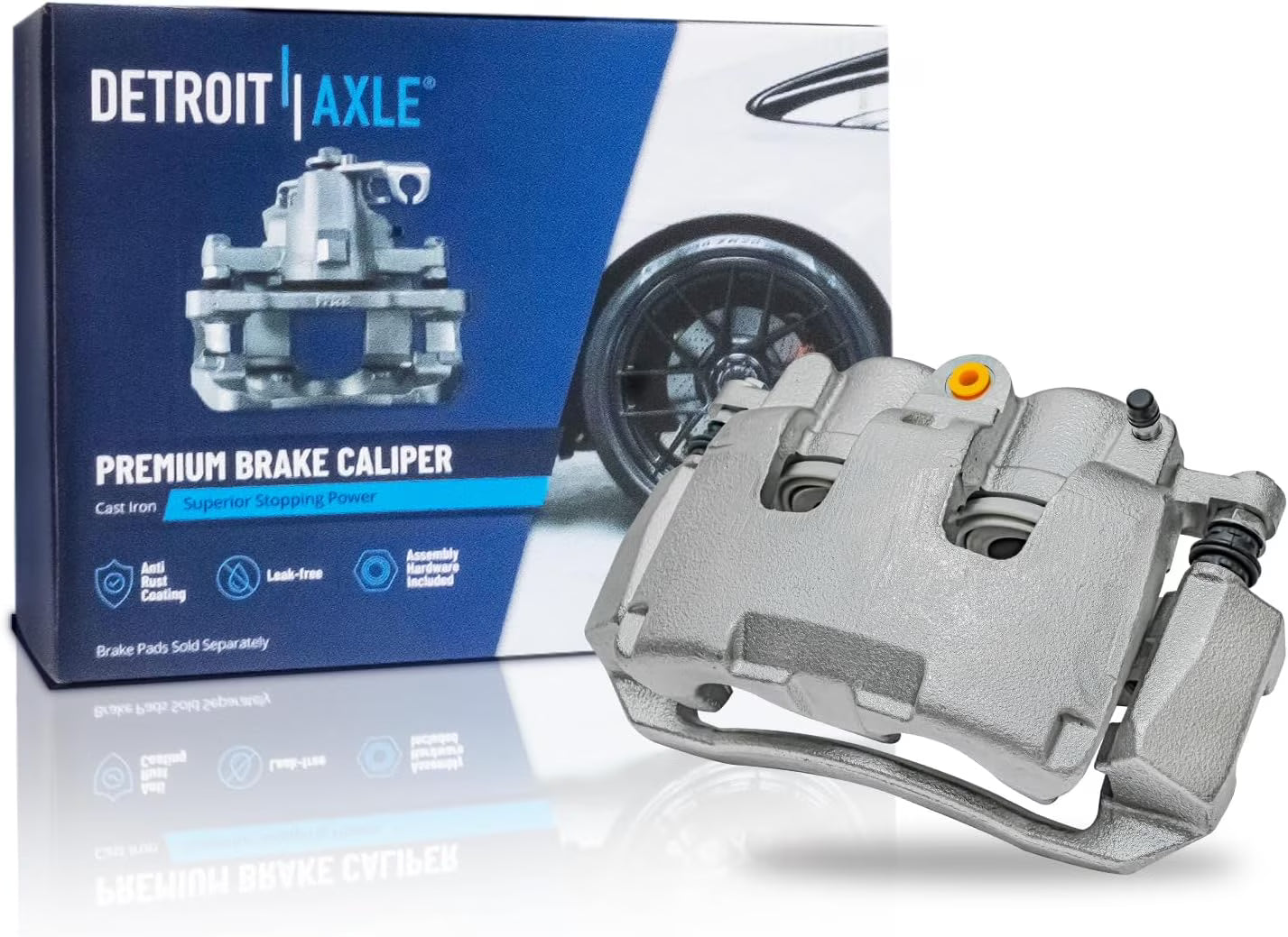 Detroit Axle - Front Right Brake Caliper for 2009-2018 Ram 1500, 2019-2022 1500 Classic 2009-2011 Dodge Dakota, Passenger Side Disc Brake Caliper with Bracket Assembly Replacement