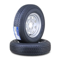 Free Country Wheel Assembly ST175/80R13 8-Ply D 97M 5 Lug on 4.5  PCD Silver Spoke Rim Trailer Tire, Set of 2