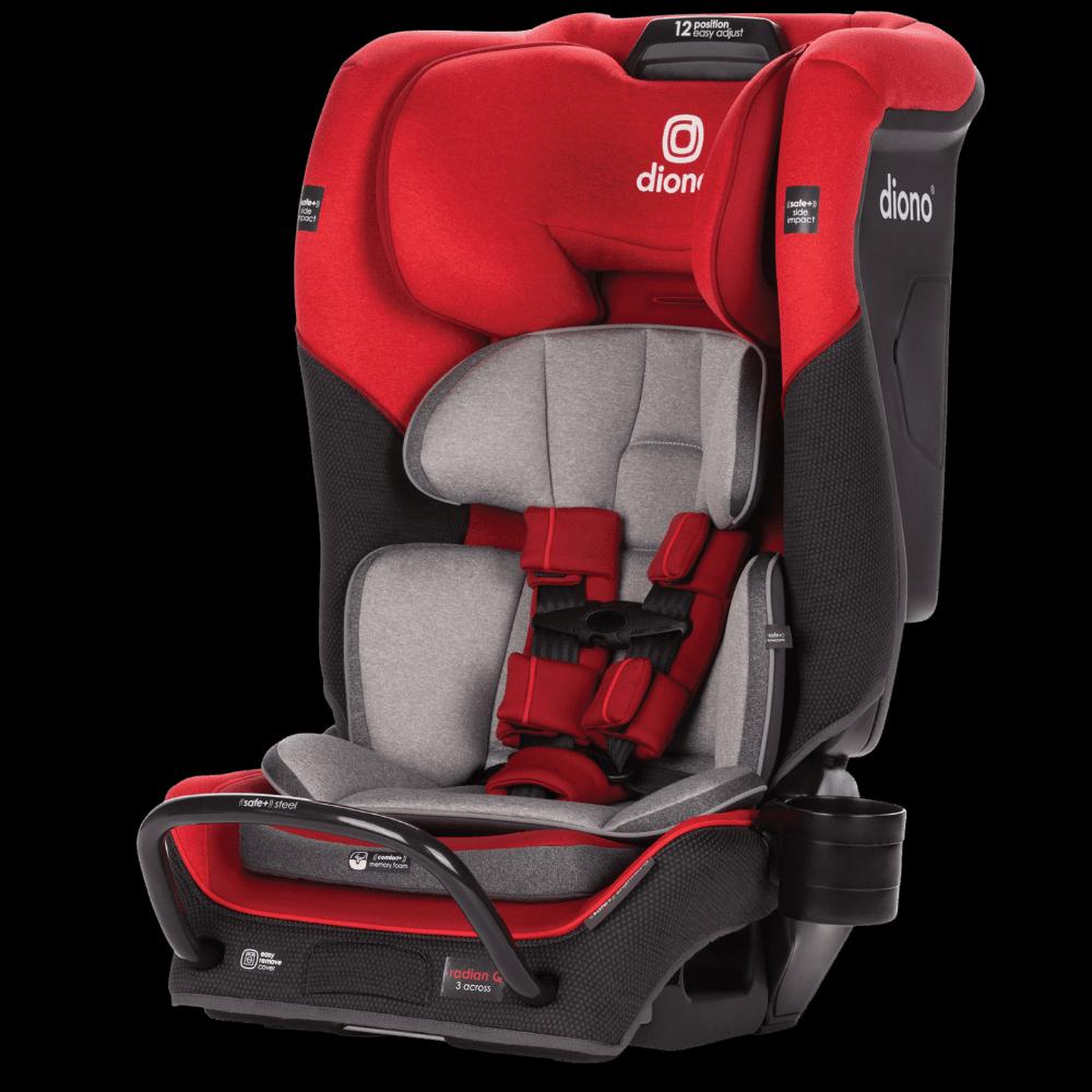 Diono Radian 3QX SafePlus All-in-One Convertible Car Seat. Slim Fit 3 Across. Red