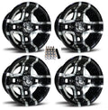 Fairway Alloys 10  Prestige Gloss Black Golf Cart Wheels/Rims E-Z-GO & Club Car