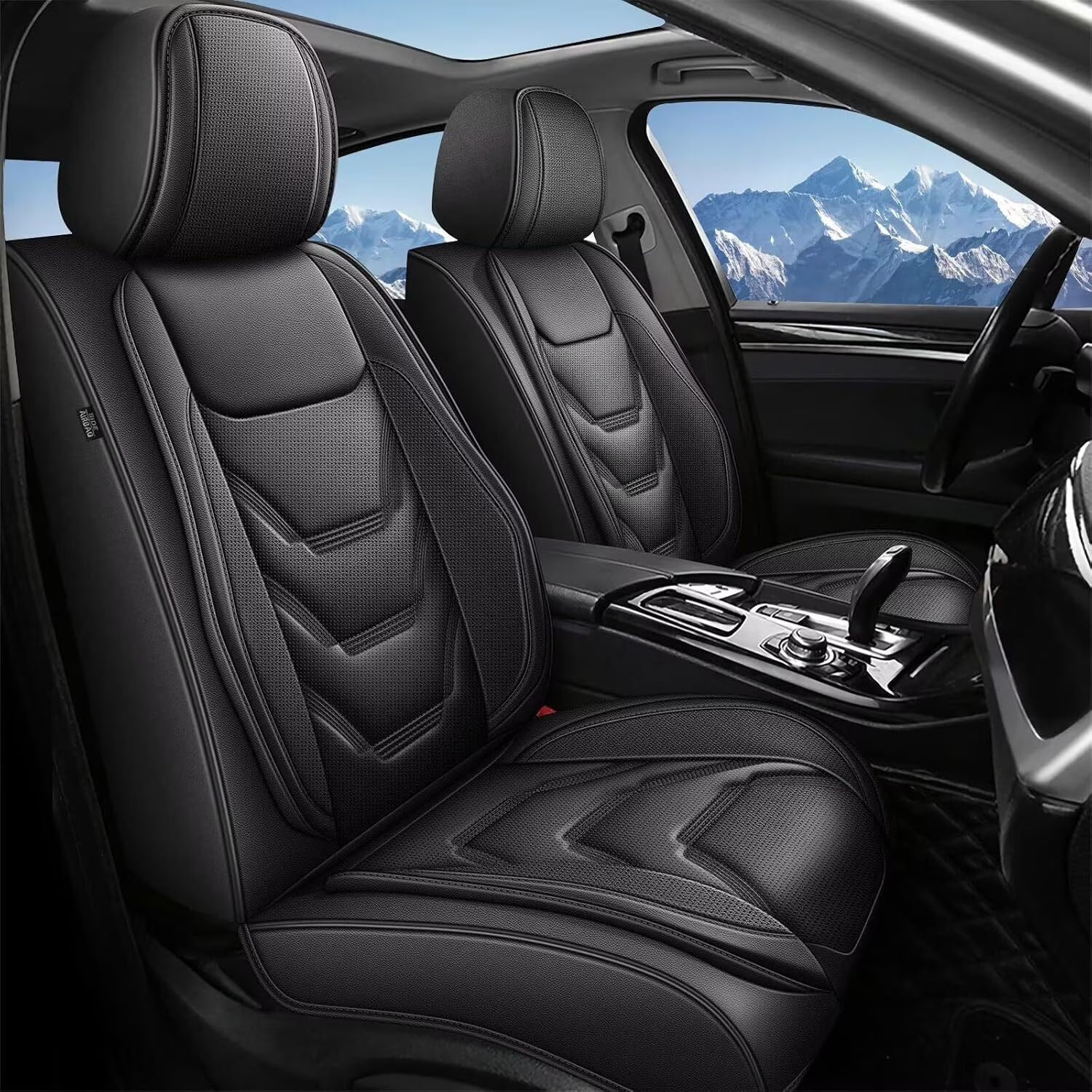 LAONNVIR Car Seat Protector,Seat Covers for Car,Breathable Automotive Interior Covers Airbag Compatible Universal Fit for Subaru Seat Cover for Car(Black,Front Pair)
