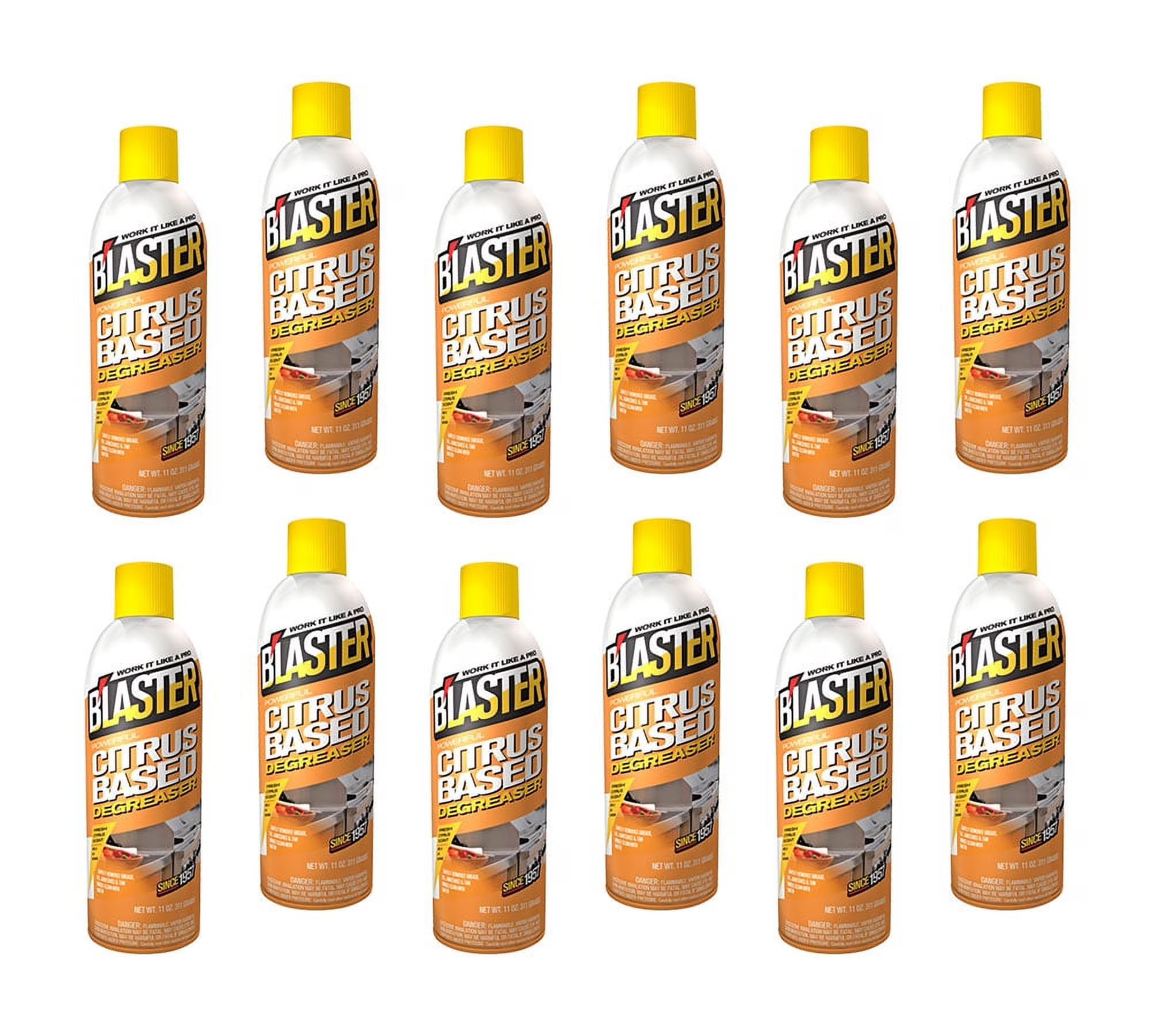 Blaster 12 Pack Powerful Citrus-Based Degreaser, 16-CBD, 11 oz. Aerosol Can
