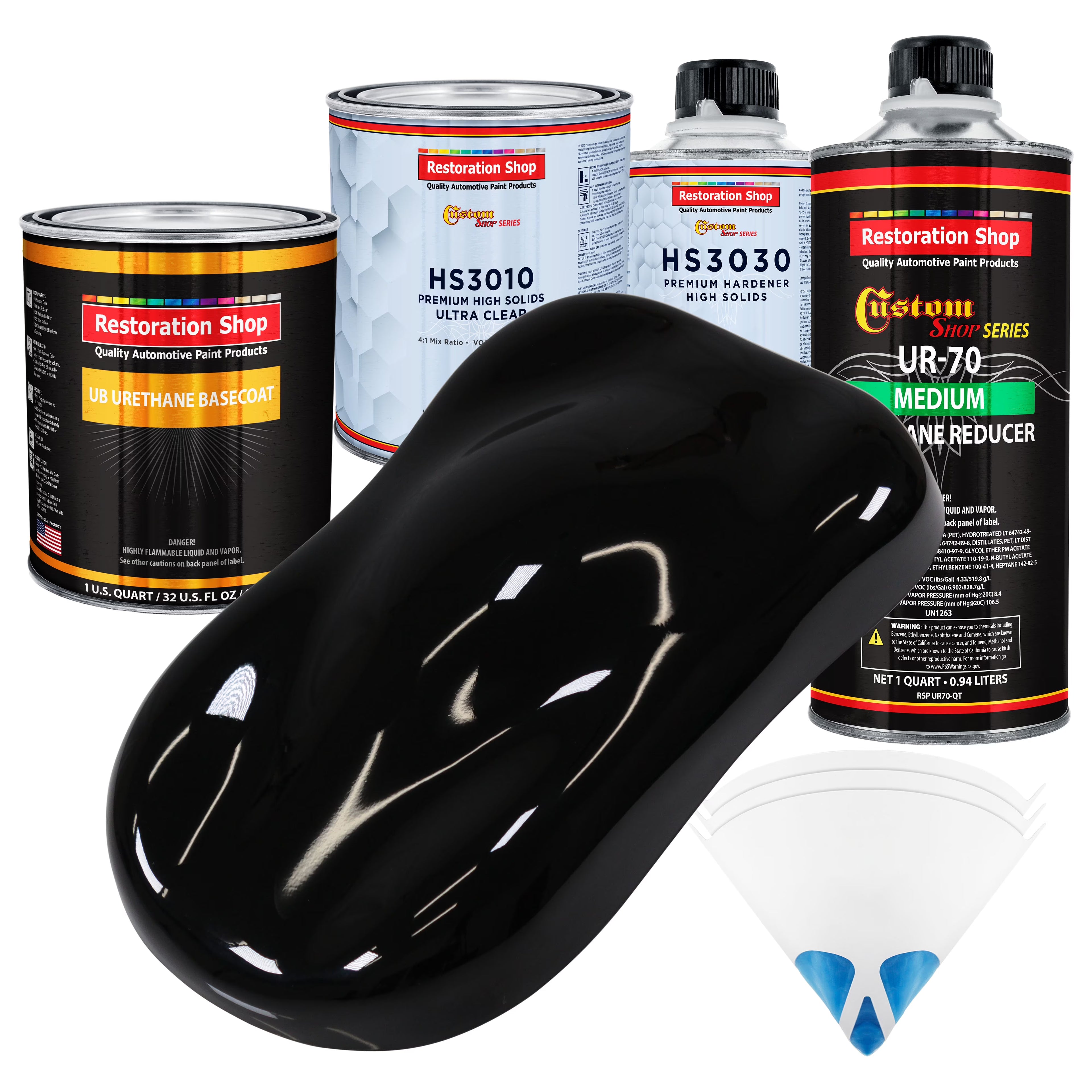 Boulevard Black Premium Quart URETHANE BASECOAT CLEARCOAT Car Auto Paint Kit