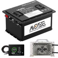48V 105AH Golf Carts LiFePO4 Battery Bluetooth,200A BMS,with Smart Battery Monitor APP & 20A Charger,15000+ Deep Cycles,Max 10.24kW Power Output