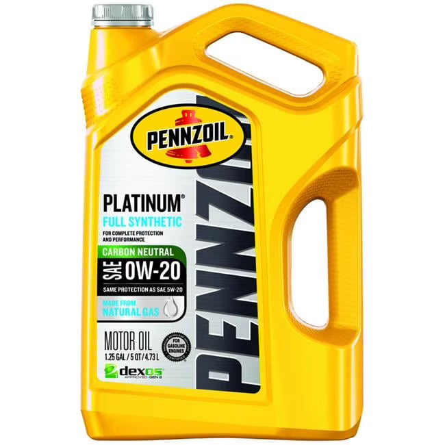 Pennzoil 5 qt. 0W-20 Platinum Gasoline Synthetic Motor Oil - Pack of 3
