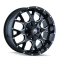 Mayhem Warrior-8015 20X9 5X127/5X139.7 0Et 87Cb Black W/Milled Spokes