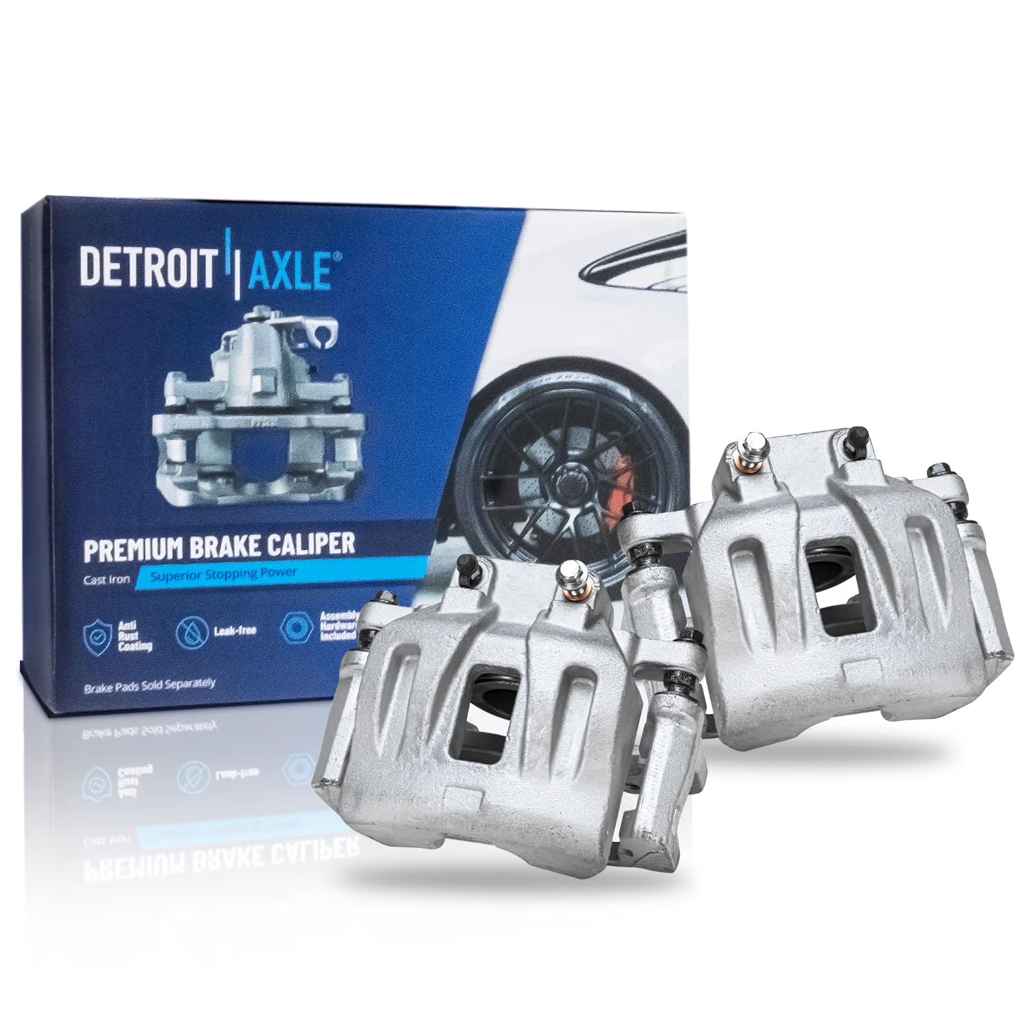 Detroit Axle - Pair Front Brake Calipers w/Brackets Replacement for Dodge Charger Challenger Magnum 300