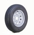 ROCKMAN Trailer Tire Wheel Assembly ST205/75R15 8-Ply D 107M 5 Lug on 5  PCD Silver Mod Rim