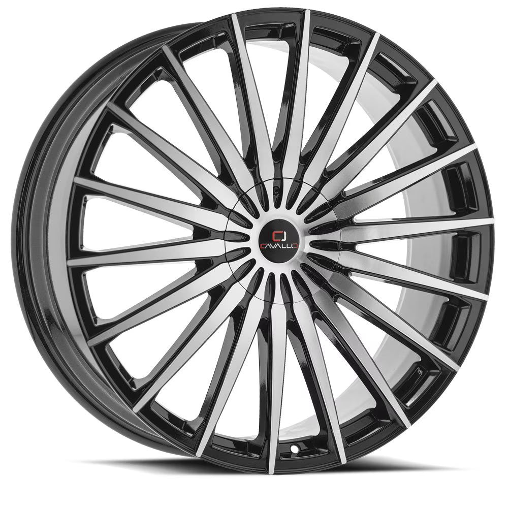 CAVALLO CLV-34 26X9.5 BLANK 18ET 87.1CB GLOSS BLACK & MACHINED WHEEL