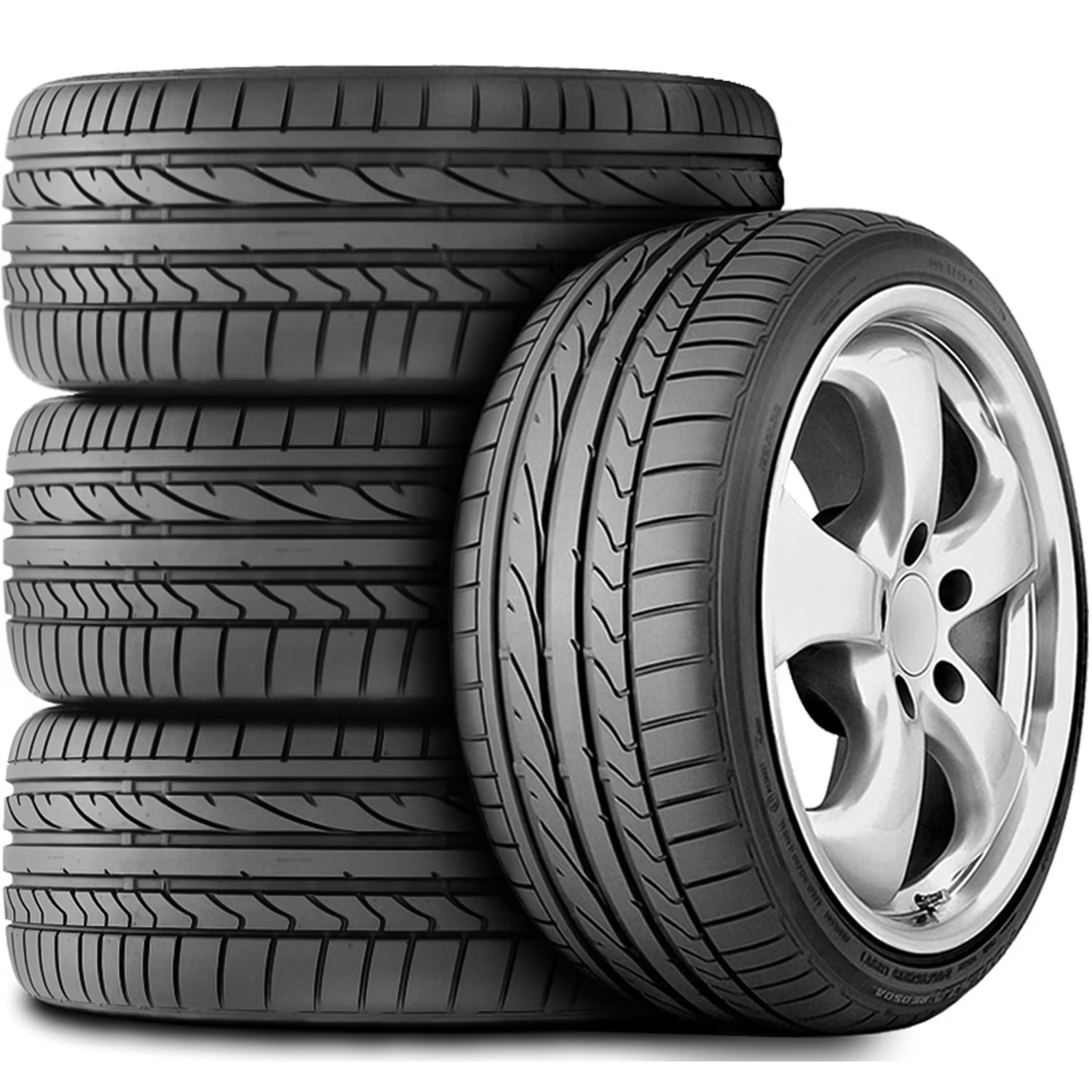 Set of 4 (FOUR) Bridgestone Potenza RE050A II RFT 225/45R17 91V Performance Run Flat Tires Fits: 2017-19 Chevrolet Cruze Diesel, 2021 Toyota Corolla S