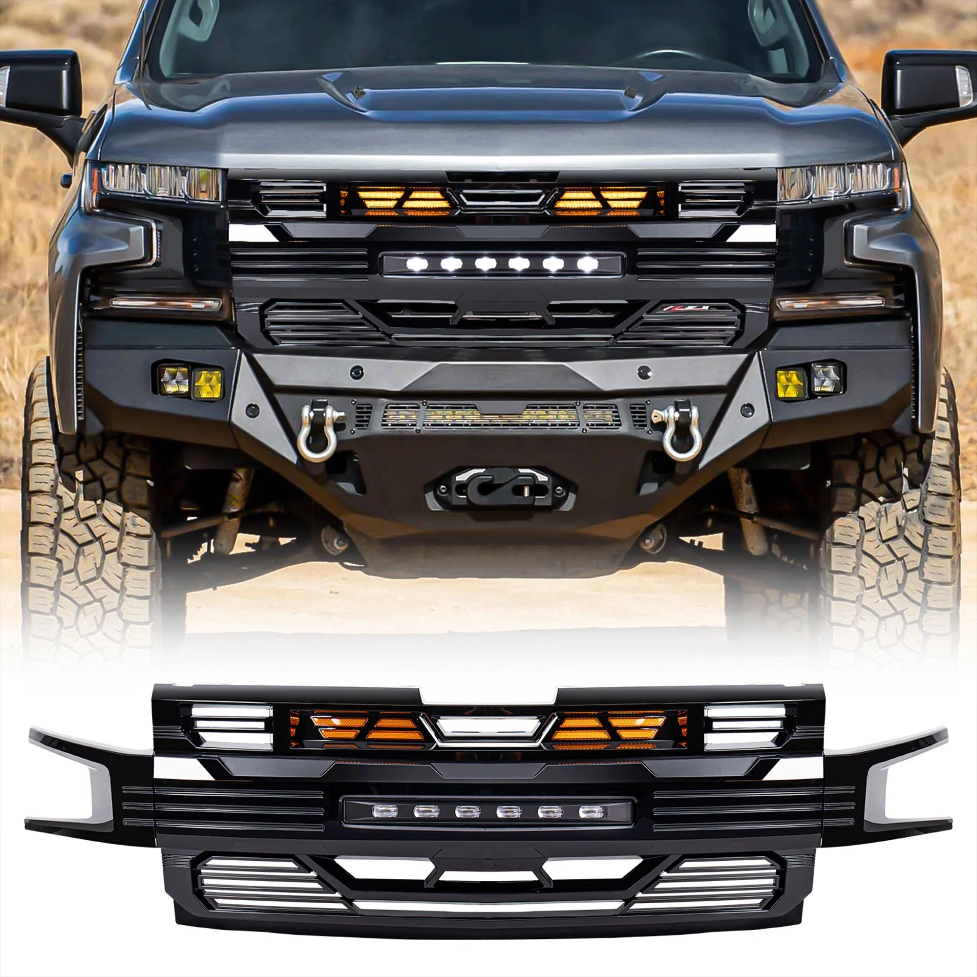 Pre-Owned American Modified Armor Grille for 2019-2021 Chevy Silverado 1500