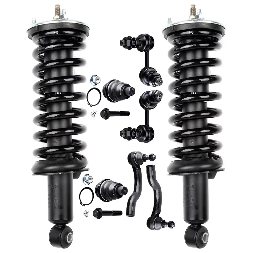 AUTOMUTO Struts & Shocks Quick-Strut Front Strut Spring Assembly Stabilizer Bar Link Control Arm and Ball Joint Assembly Tie Rod End Fit For 2005-2012 for Nissan Pathfinder