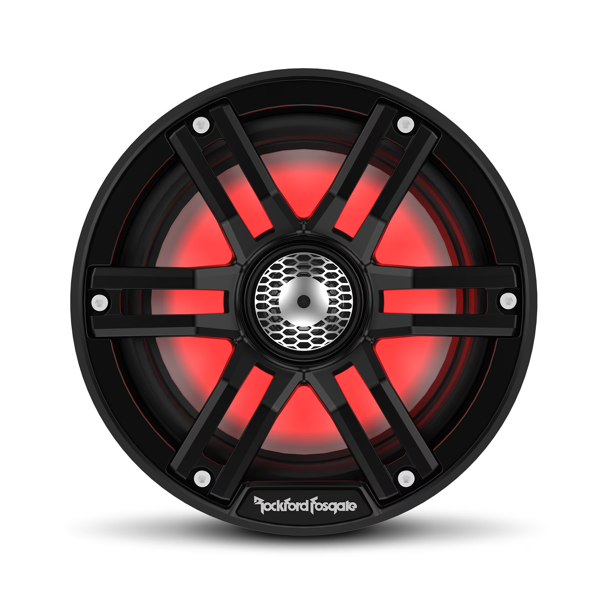 Rockford Fosgate M2-65B Color Optix 6.5?? 2-Way Coaxial Multicolor LED Lighted Marine Speakers - Black / Stainless (Pair)