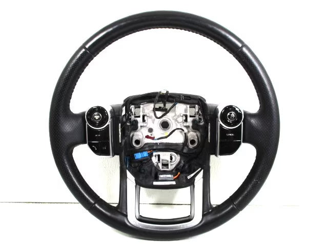 Pre-Owned 2014 Range Rover Sport Black Leather Steering Wheel w/ Controls OEM LKQ - Verify Specific Vehicle Fitment In Description - (Good)
