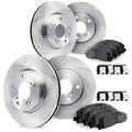 Dynamic Friction Company Front and Rear Brake Rotors with Ultimate Duty Performance Brake Pads includes Hardware - 6414-48051