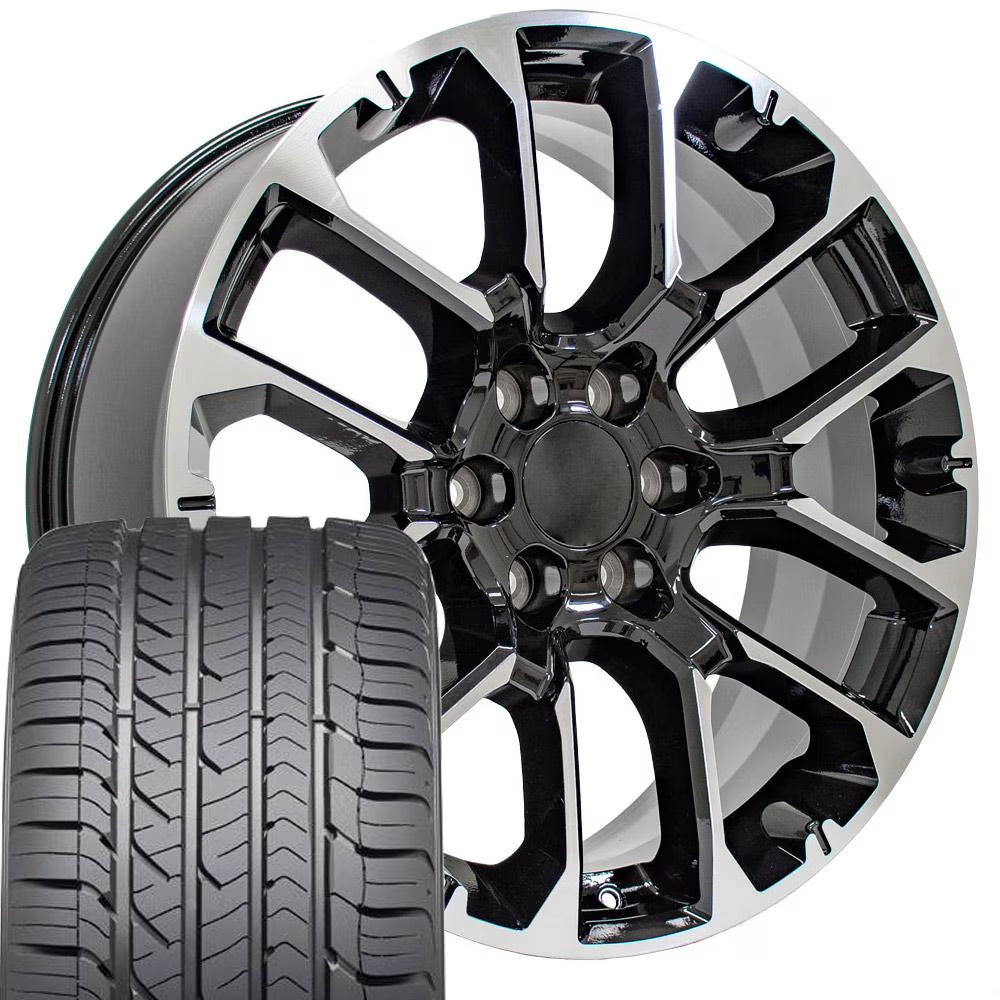 22 inch Hyper 5696 OE Wheels & Goodyear Tires Fit GM Trucks & SUVs - Tahoe Style Rims