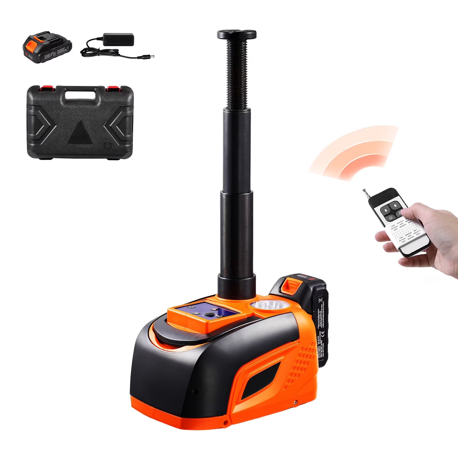 KFFKFF Electric Car Jack, Capacity of 5 Tons/11000 lbs, Modifiable Electric Lift with Superior Weight Endurance, LED Illumination & Remote Operated, Compact Jack Set for Sedan, SUV, Truck