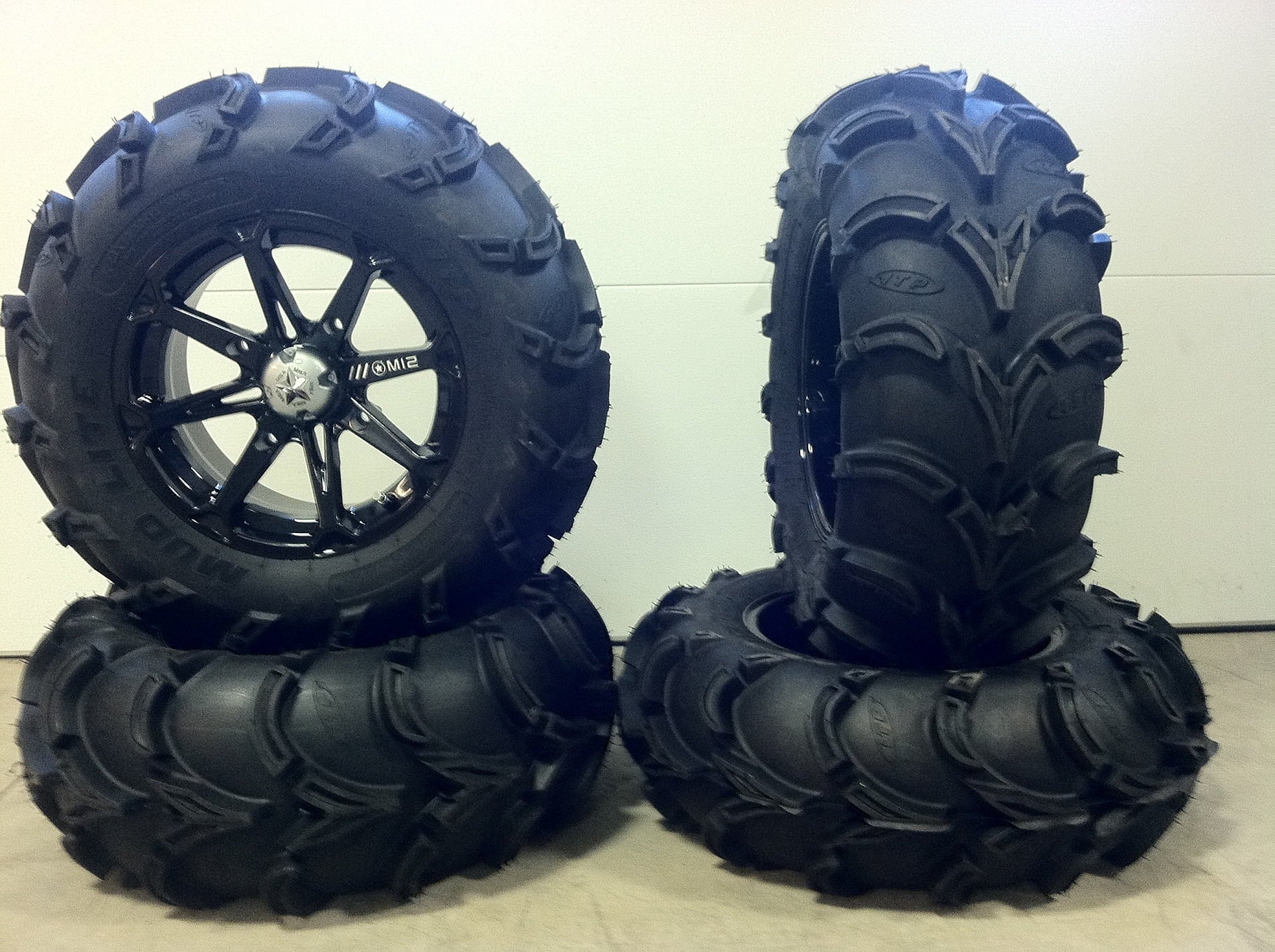MSA Black Diesel 14  UTV Wheels 28  Mud Lite XL Tires Yamaha Viking Wolverine YXZ1000R CFMoto ZForce 950 UForce 1000