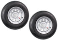 eCustomrim 2-Pk Radial Trailer Tire Rim ST205/75R14 Load C 5 Lug Silver Mod Wheel