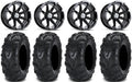 MSA Black Diesel 14  UTV Wheels 28  Mud Lite II Tires Yamaha Viking Wolverine YXZ1000R CFMoto ZForce 950 UForce 1000