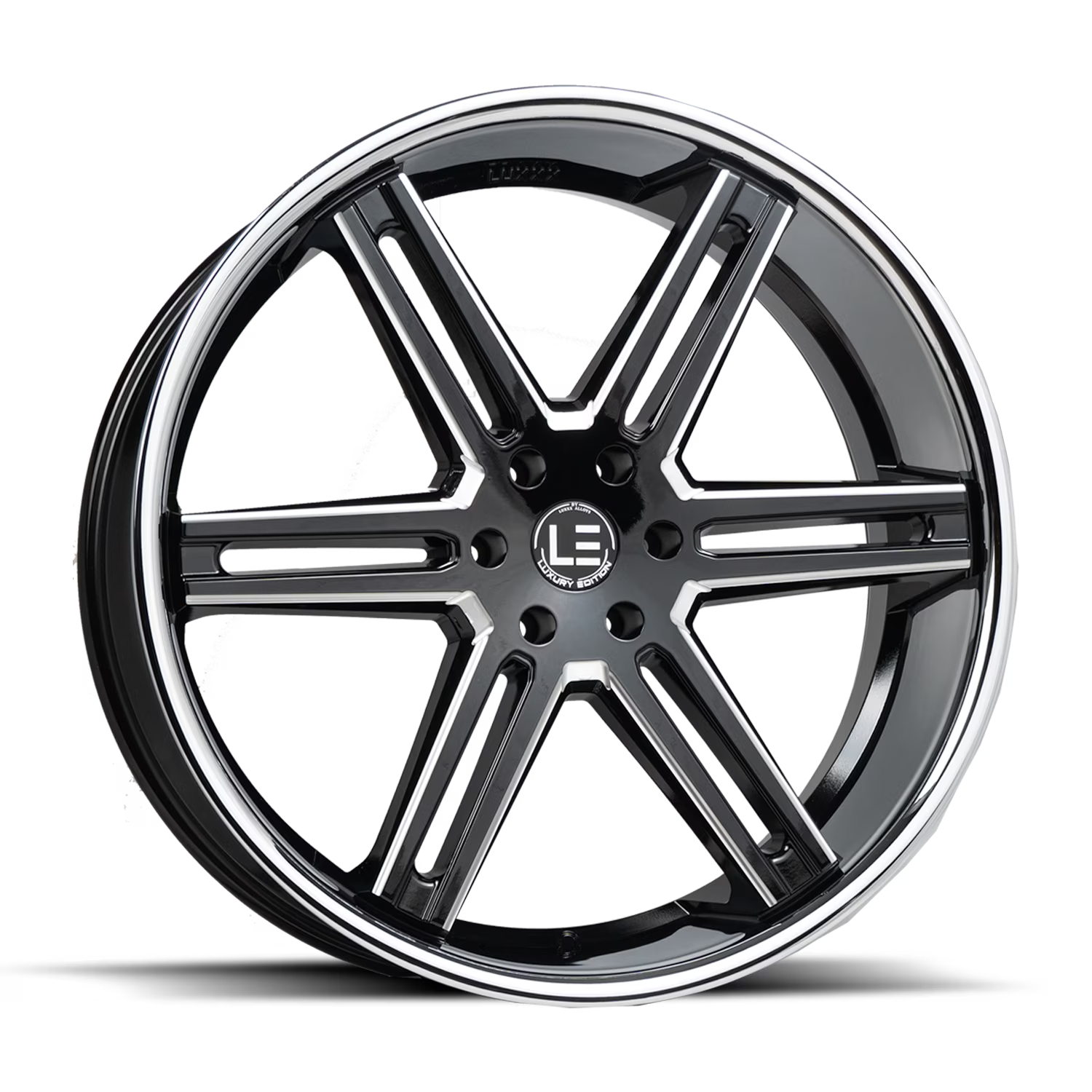 LUXLE12 SSL 26X10 6X139.7 +30 78.1 Gloss Black Milled Stainless Steel Lip