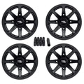 RockTrix RT102 4pc 14in ATV Wheels 4x110 Rims 14x7, 5+2 Offset, Includes 10x1.25 Lug Nuts - Compatible with IRS Honda Kawasaki Yamaha Rubicon Rincon Brute Force Kodiak Grizzly Rhino 4/110 (Set of 4)