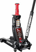 ROAD DAWG Hydraulic Low and High Profile Professional Grade Foldable Garage Service/Floor Jack with Quick Lift Pump, 3 Ton (6,600 lb) Capacity, Black
