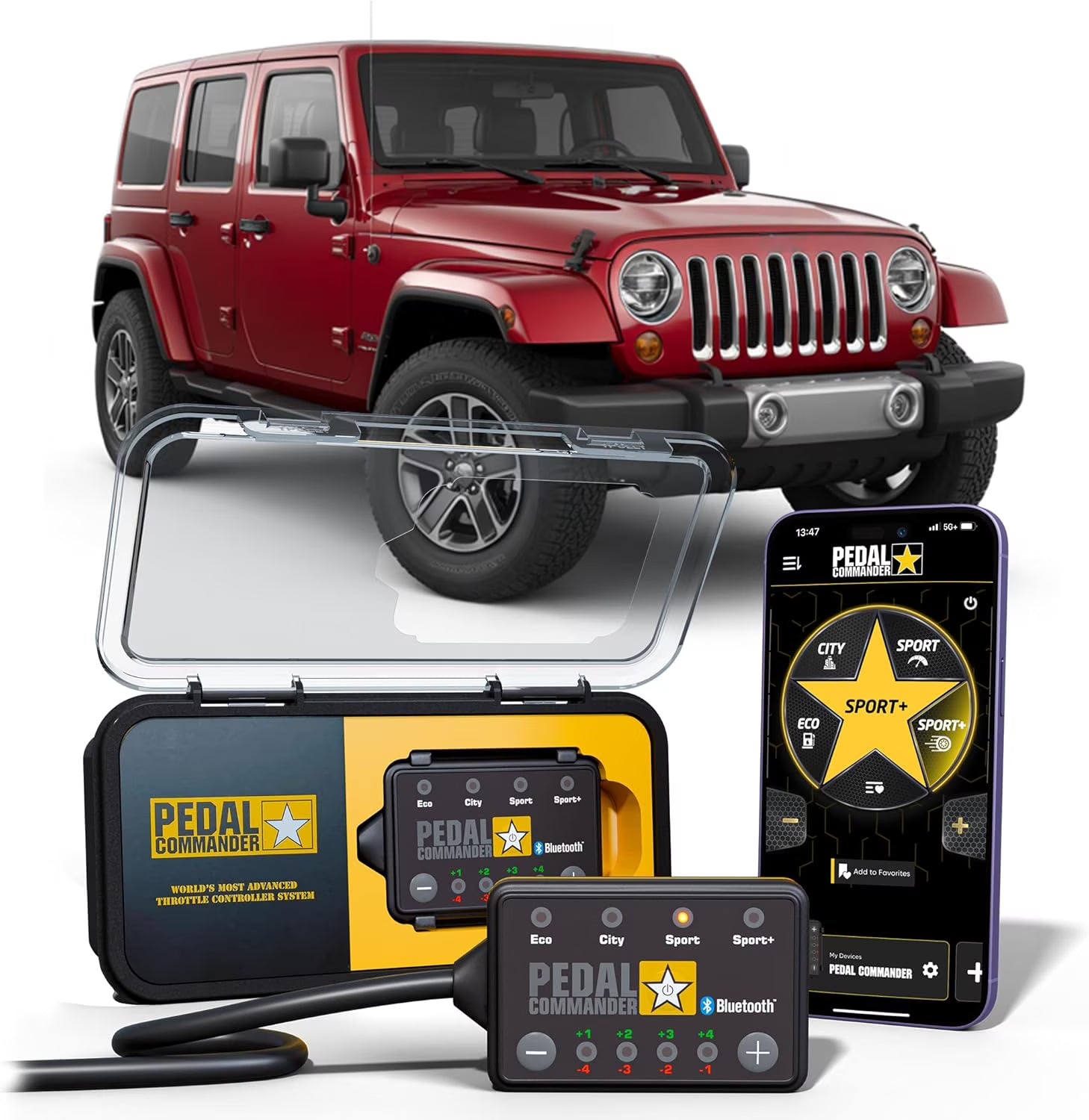 PEDAL COMMANDER for Jeep Wrangler JK 2006-2018 Throttle Response Controller Fits: Unlimited, Sport, Sahara, Rubicon, Mojave, 2.8L 3.6L 3.8L, Jeep Wrangler Accessories