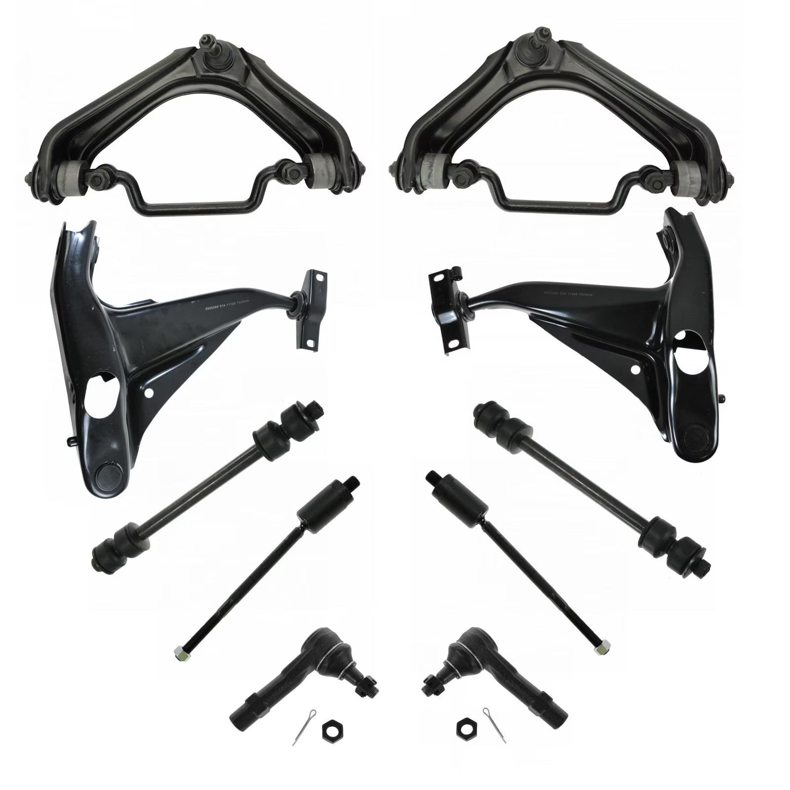 10 Piece Steering & Suspension Kit Control Arms Ball Joints Tie Rods End Links PSA65373