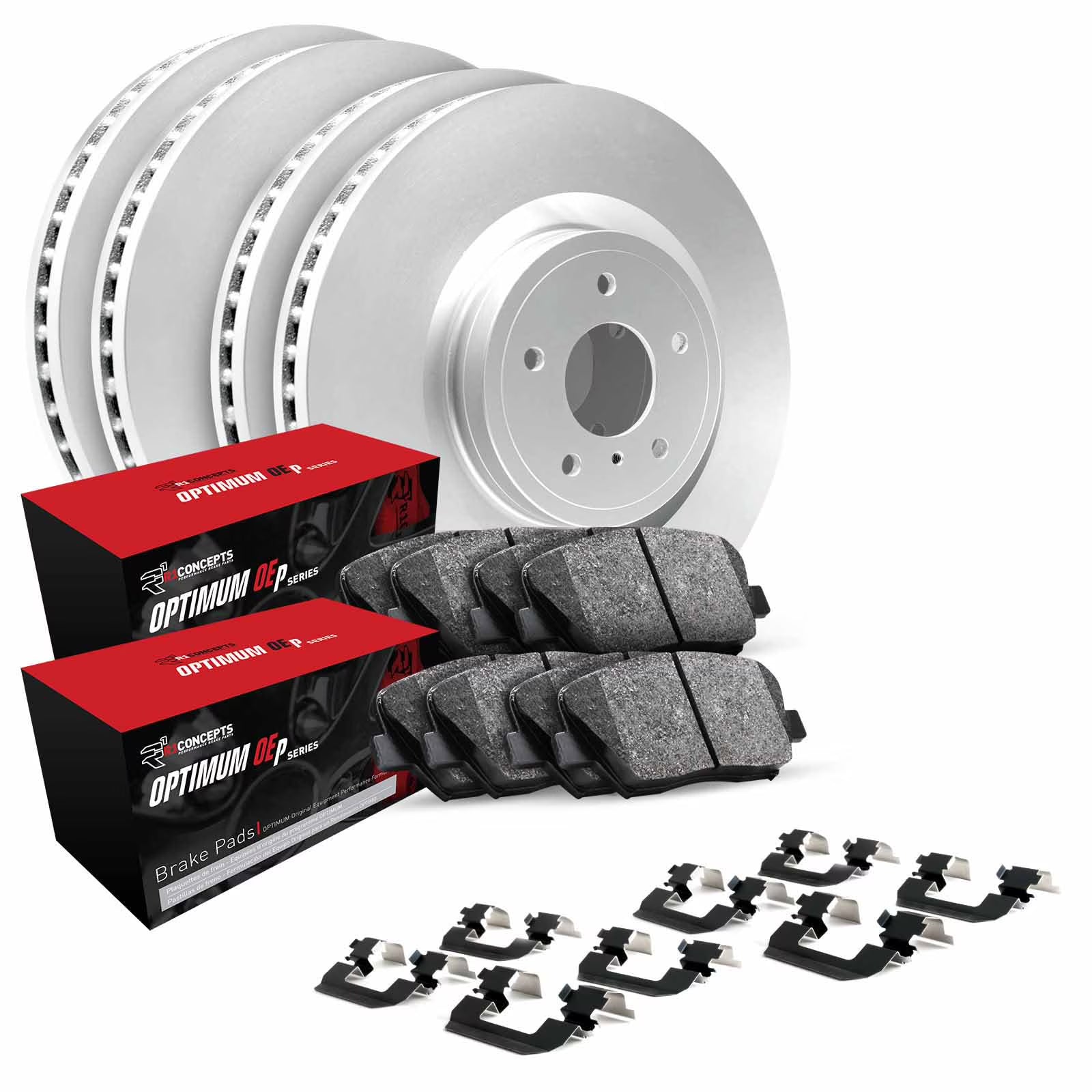 R1 Concepts Wduh2 73048 R1 Brake Rotors Carbon Coated W/ Optimum Oe Pads & Hdw Fits select: 2017-2020 PORSCHE MACAN