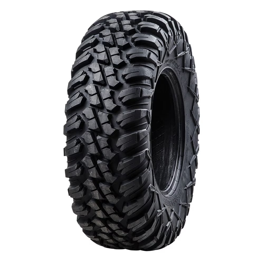 Tusk Terrabite Radial Tire 25x8-12 Medium/Hard Terrain | Universal Fitment for 25x8-12 Tire Size | DOT Certified, Premium 8 Ply Rubber Compound | High Weight Rating for ATV and UTV