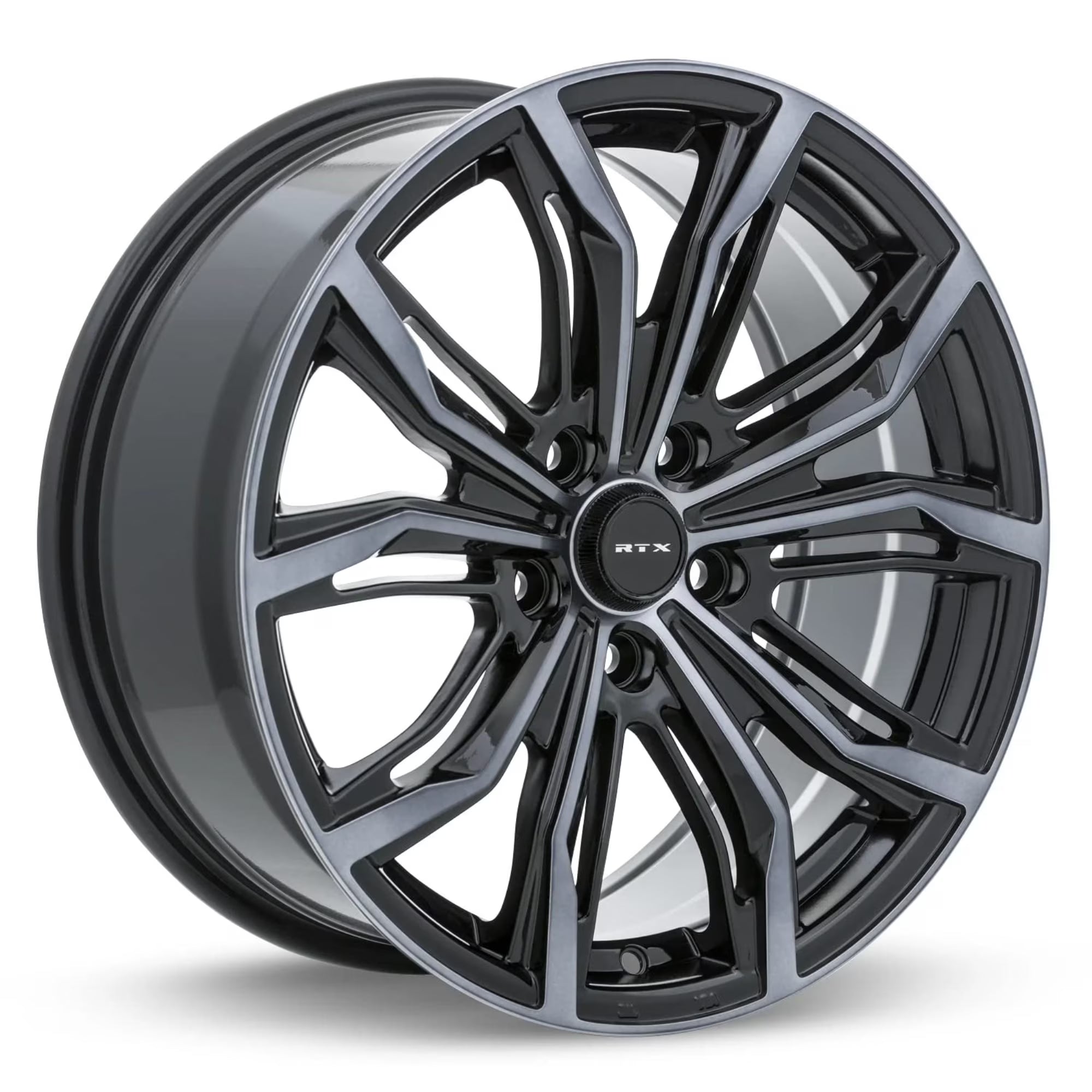19x8.5 RTX Black Widow Black Machined Grey Wheel 5x4.5 (38mm)