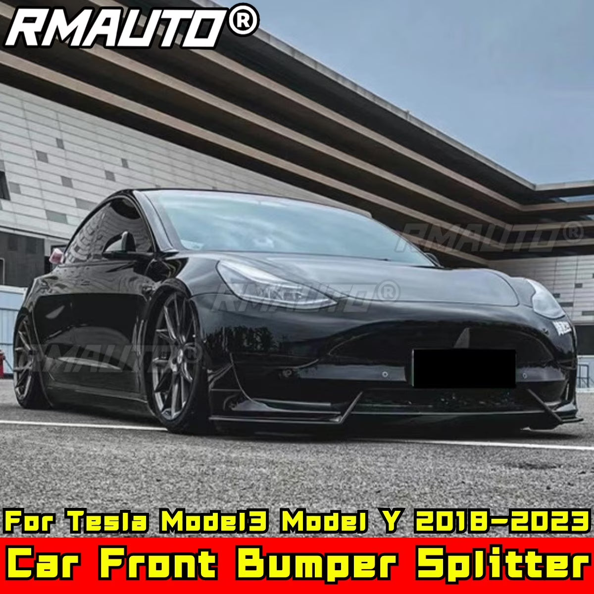 For Tesla Model3 Model Y 2018-2023 Body Kit Front Bumper Splitter Glossy Black Sport Style Front Bumper Diffuser Car Accessories