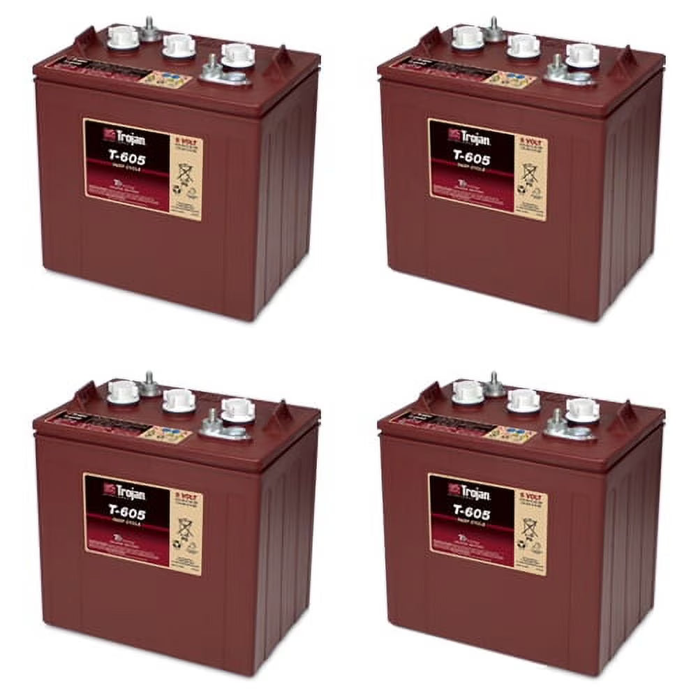 Trojan T-605 Deep Cycle Flooded Lead Acid 6 V Automotive Battery Group Size GC2, 210 CCA