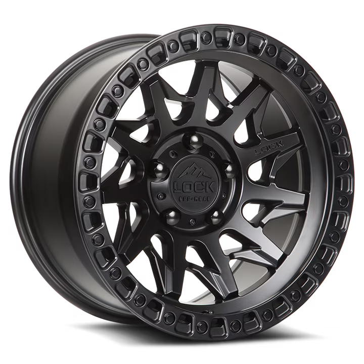 Lock Offroad Lunatic 17x9 5x127 -12et 71.5 Matte Black w/ Matte Black Ring
