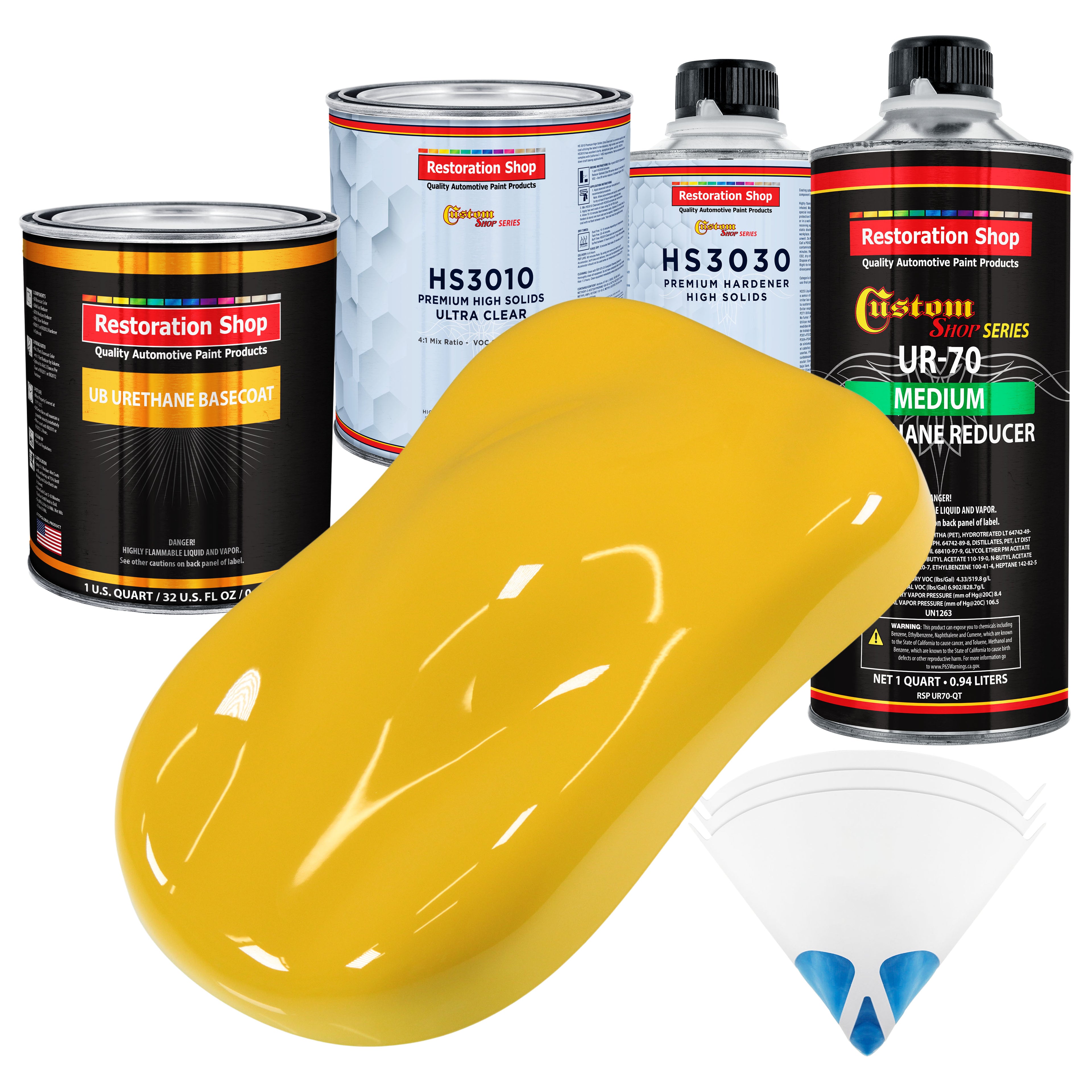 INDY YELLOW Premium Quart URETHANE BASECOAT CLEARCOAT Car Auto Paint Kit