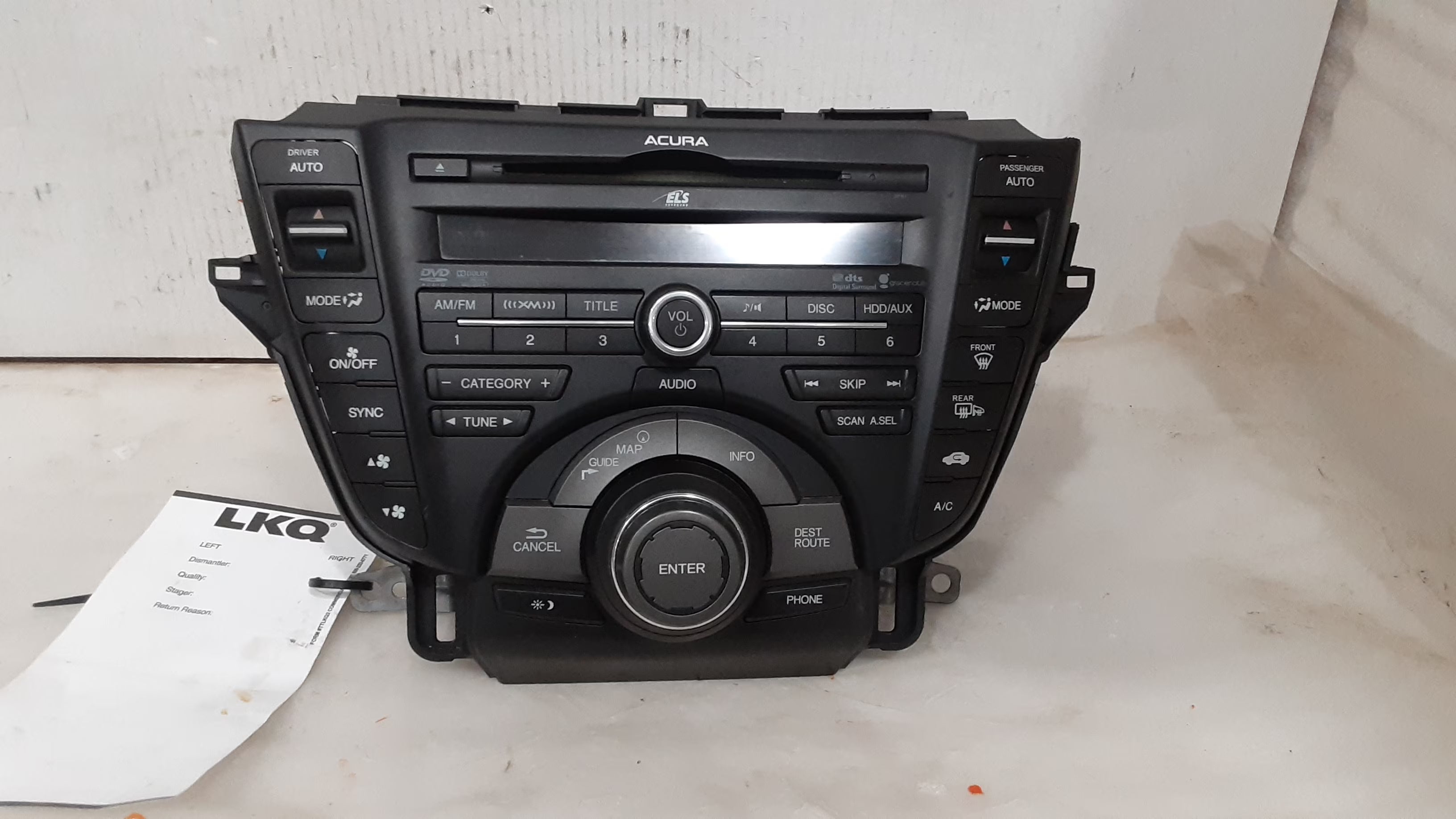 Pre-Owned 13 14 Acura TL Navigation MP3 XM DVD CD Radio 3PB1 OEM 9100-TK4-A340-M1 (Good)