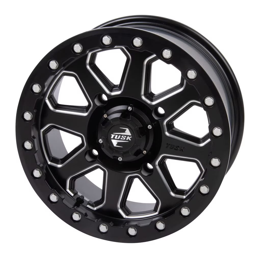 4/137 Tusk Uinta Beadlock Wheel 14x7 4.0 + 3.0 Milled/Black