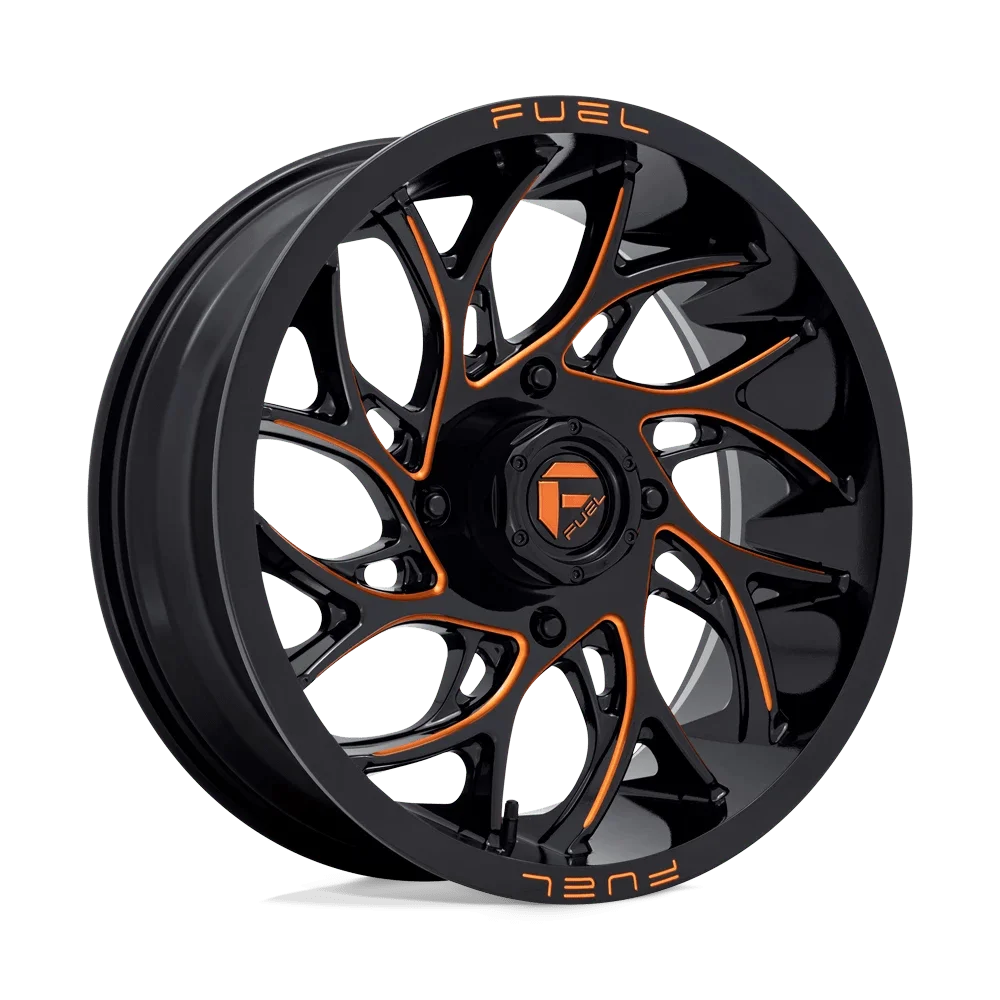 Fuel D780 Runner Utv 24X7 4X137 13Et 66.56Cb Gloss Black Milled Orange Wheel
