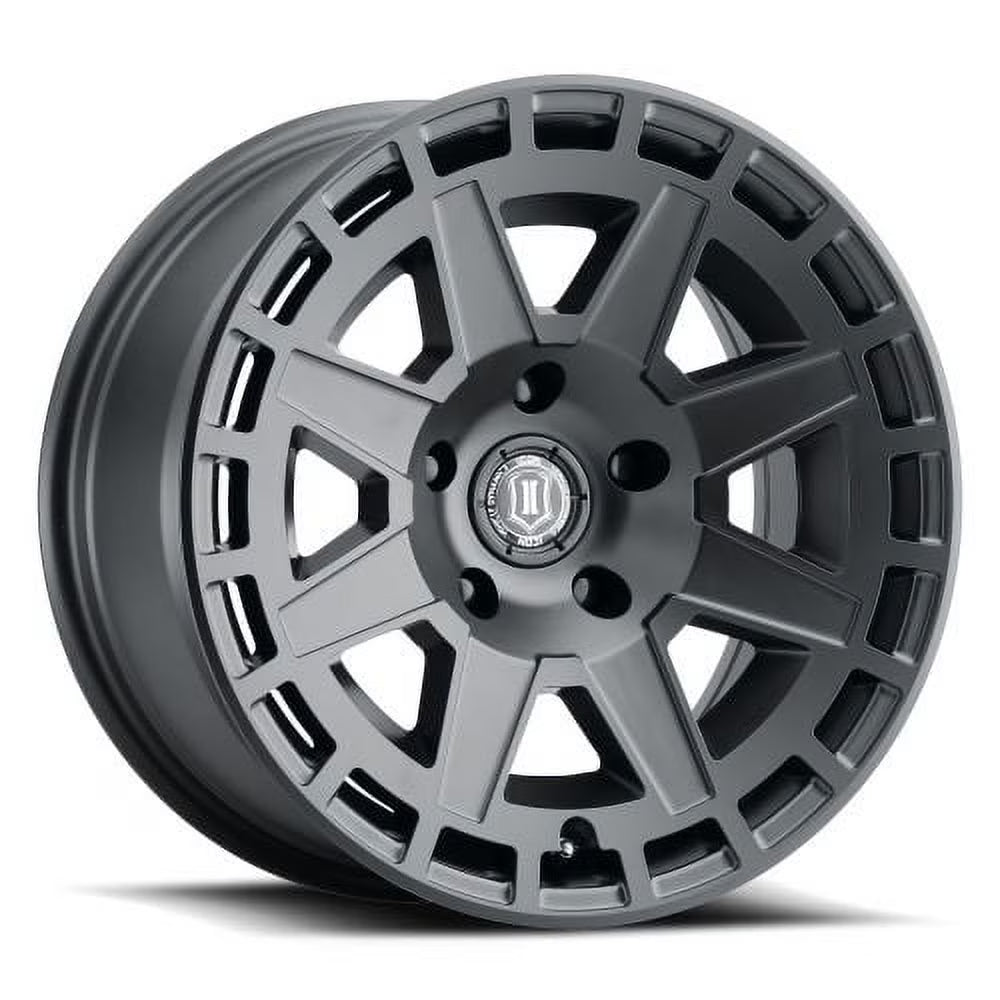 17x8.5 Icon Alloys Compass Satin Black Wheel 6x135 (6mm) Fits select: 2004-2023 FORD F150, 2014-2023 FORD EXPEDITION